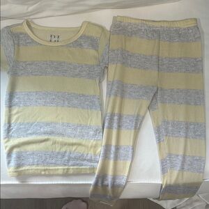 Essentials Kids Pajamas - Yellow and Gray Striped Set